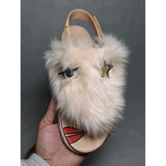 Ugg Girls Punki Sandal Size 4 Sheepskin Fun Fuzzy Soft - Picture 5 of 7
